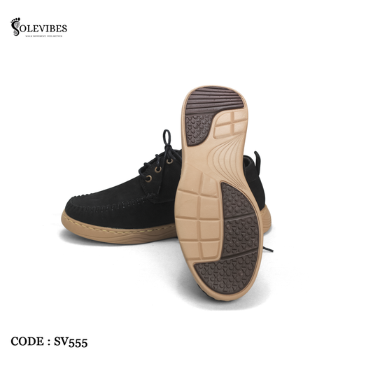 Men’s Leather Casual FL555 BK| Budget King