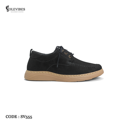 Men’s Leather Casual FL555 BK| Budget King