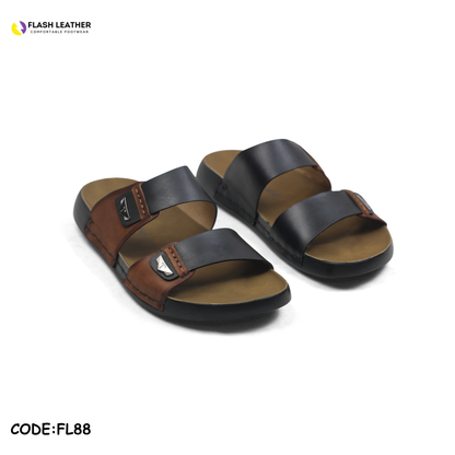 Men’s Leather Sandal FL-88 BK Budget King